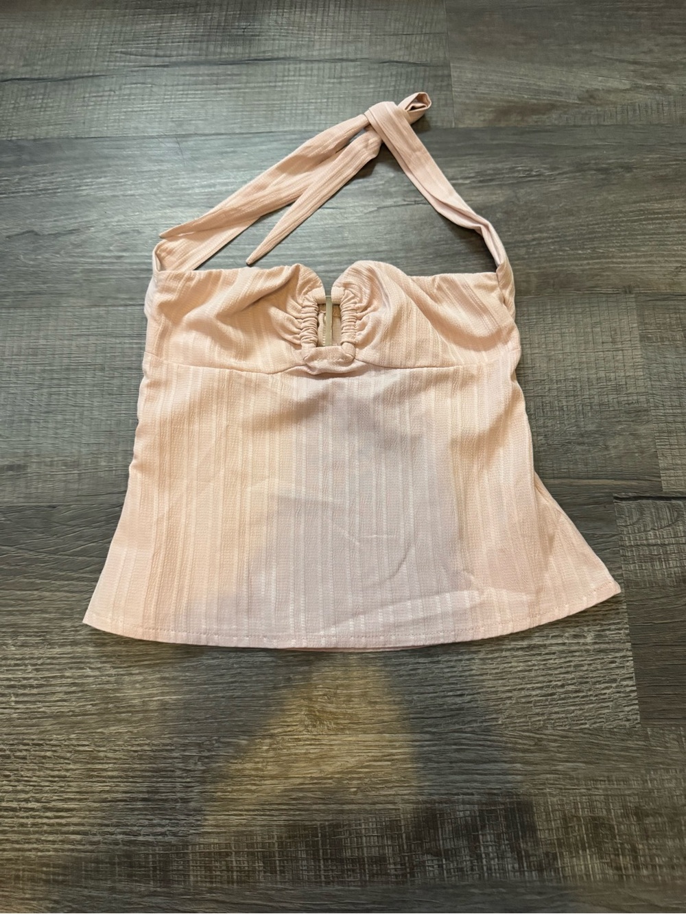 SHEIN Blush Pink Halter Ribbed Camisole